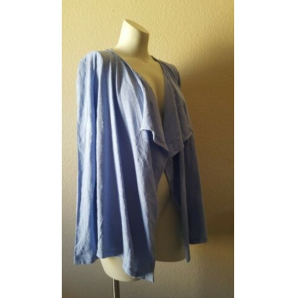 Mod-O-Doc Draped Knit Open Front Cardigan Sweater M Blue New - Picture 2 of 6
